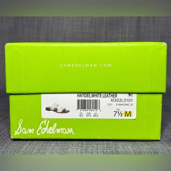 Sam Edelman Haydee Slide Flat Sandals White Leather Size 7.5 - Picture 7 of 7